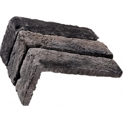 Dark Grey Thin Brick Stone Corner